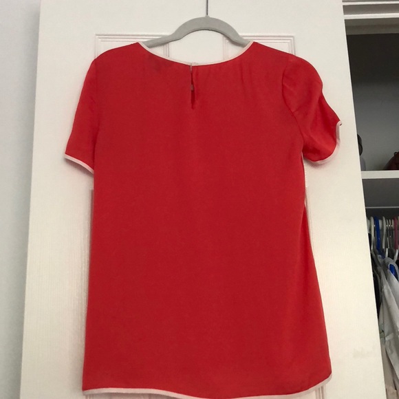 J Crew Red/White Silk Tee - Picture 3 of 4